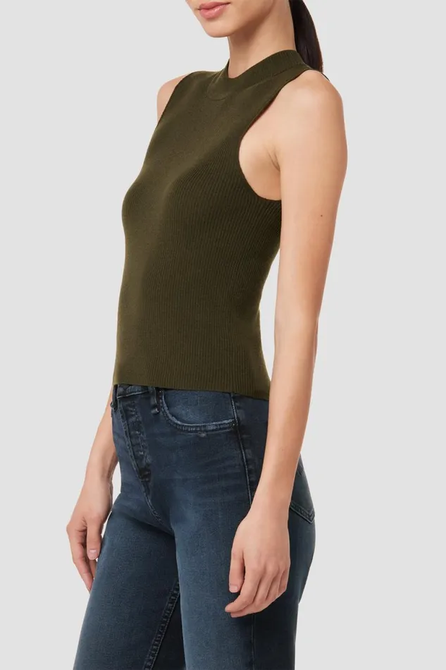 Hudson Jeans Tops and Sweaters Women Mock Neck Sweater Tank Olive Green Hudson Jeans Tops and Sweaters Women Mock Neck Sweater Tank Olive Green