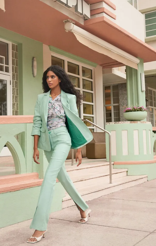 Jackets and Blazers Cinq Sept Women Louisa Jacket Light Marine Green