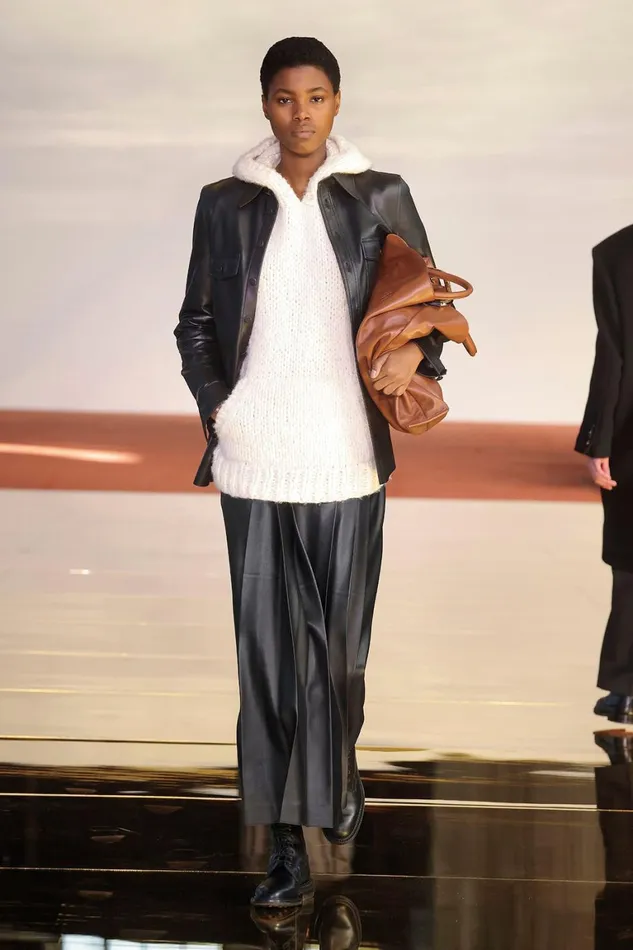 Jackets and Coats Women Gabriela Hearst John Austin Shirt In Black Nappa Leather