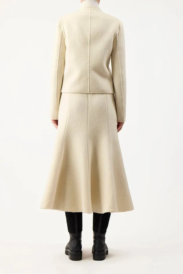 Jackets and Coats Women Gabriela Hearst Larrington Jacket In Ivory DoubleFace Recycled Cashmere Felt