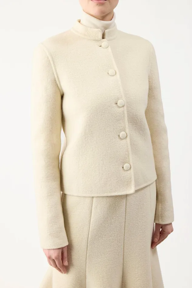Jackets and Coats Women Gabriela Hearst Larrington Jacket In Ivory DoubleFace Recycled Cashmere Felt