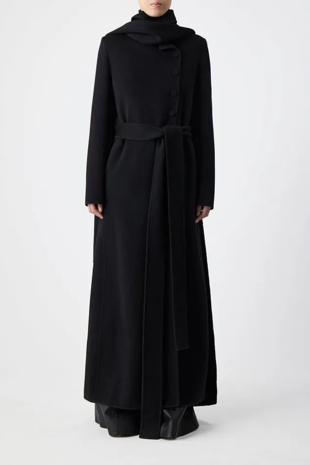 Jackets and Coats Women Gabriela Hearst Raay Coat In Black DoubleFace Recycled Cashmere
