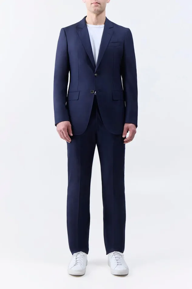 Jackets and Outerwear Men Gabriela Hearst Irving Jacket In Dark Navy Virgin Wool Twill