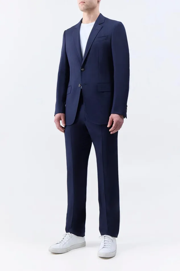 Jackets and Outerwear Men Gabriela Hearst Irving Jacket In Dark Navy Virgin Wool Twill