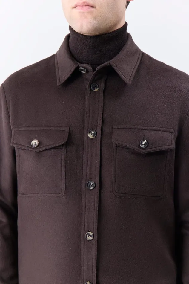 Jackets and Outerwear Men Gabriela Hearst Lucas Overshirt In Chocolate Winter Silk Jackets and Outerwear Men Gabriela Hearst Lucas Overshirt In Chocolate Winter Silk