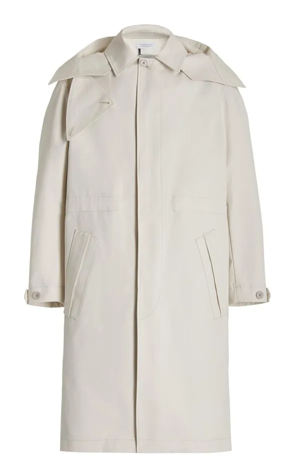 Jackets and Outerwear Men Gabriela Hearst Malraux Parka In Pale Grey Cotton