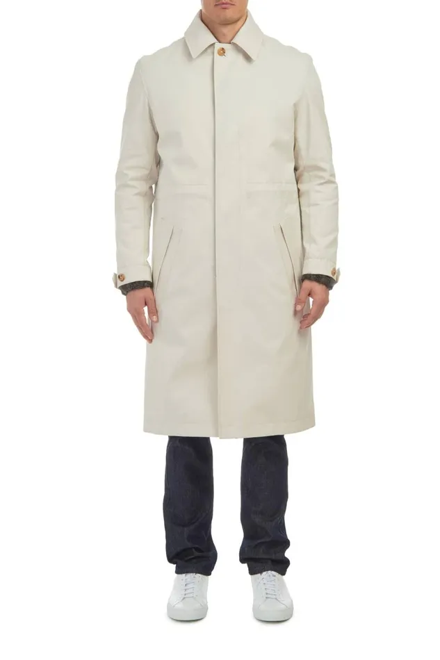 Jackets and Outerwear Men Gabriela Hearst Malraux Parka In Pale Grey Cotton