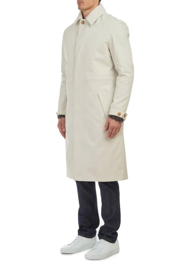 Jackets and Outerwear Men Gabriela Hearst Malraux Parka In Pale Grey Cotton