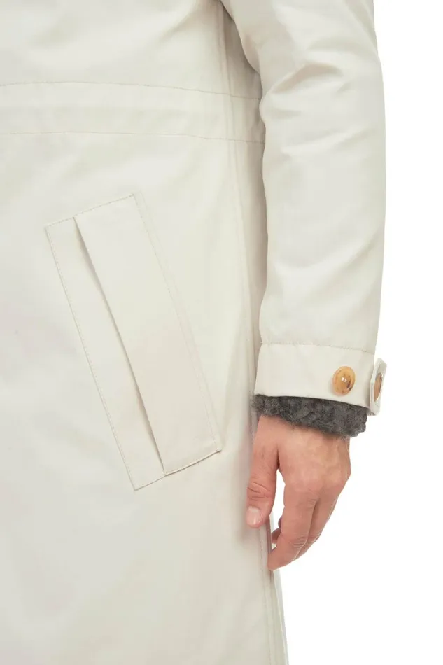 Jackets and Outerwear Men Gabriela Hearst Malraux Parka In Pale Grey Cotton