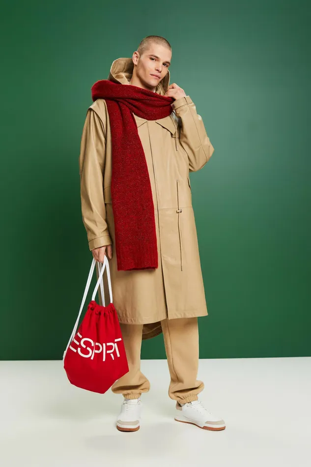 Jackets Coats Men Esprit MultiFunctional Leather Parka Beige