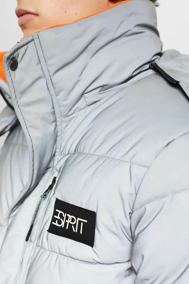 Jackets Coats Men Esprit Oversized Short Length Puffer Jacket Gunmetal
