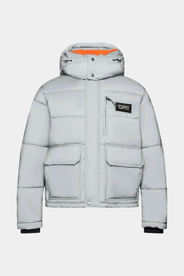 Jackets Coats Men Esprit Oversized Short Length Puffer Jacket Gunmetal