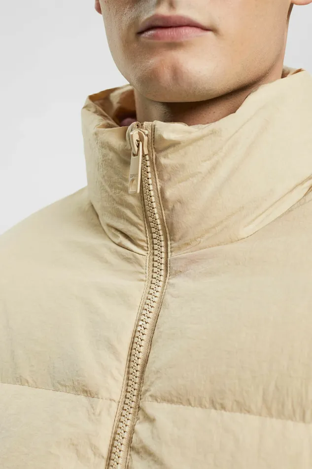 Jackets Coats Men Esprit Puffer Jacket With Down Padding Beige