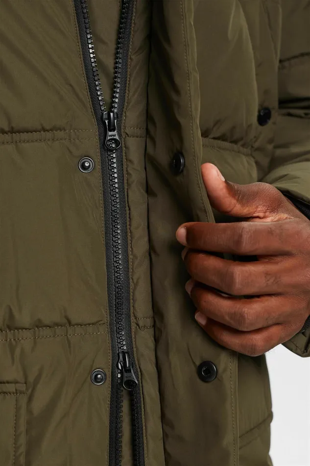 Jackets Coats Men Esprit Quilted Puffer Jacket Dark Khaki