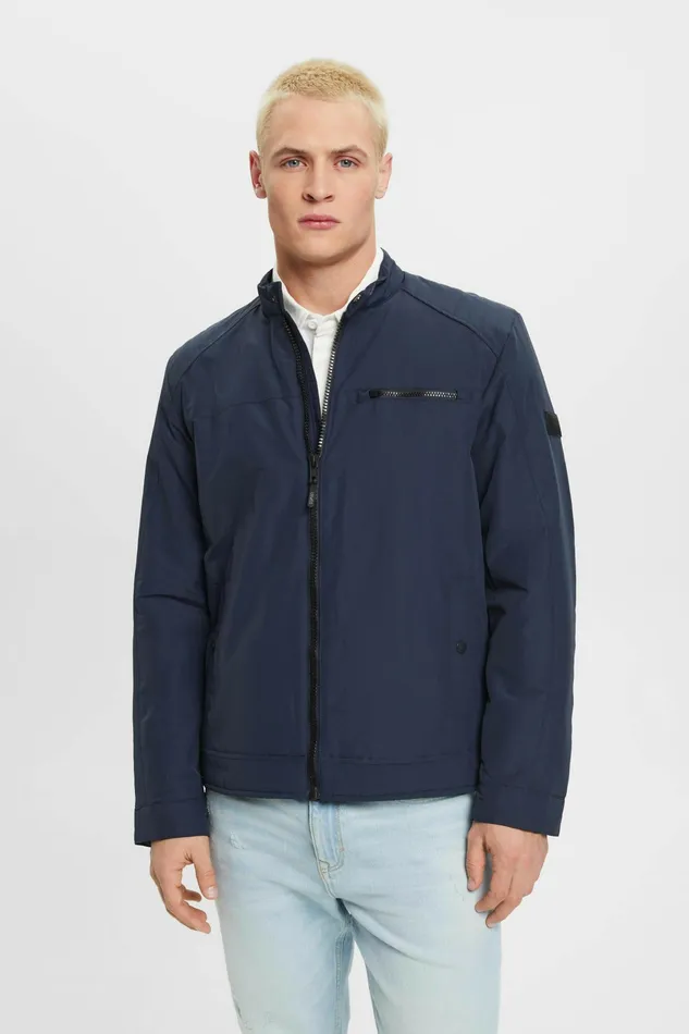 Jackets Coats Men Esprit WaterRepellent Ripstop Jacket Navy