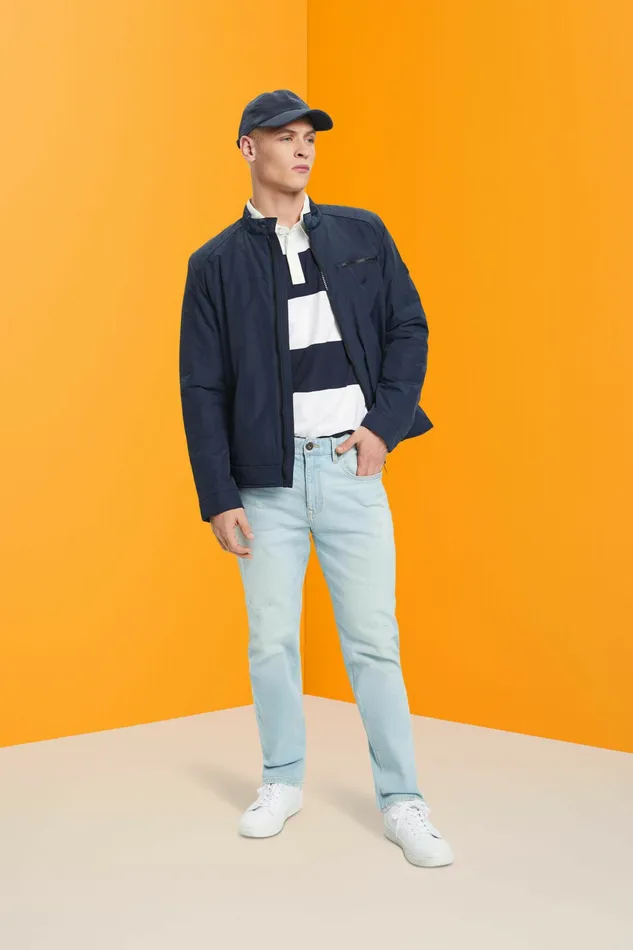Jackets Coats Men Esprit WaterRepellent Ripstop Jacket Navy