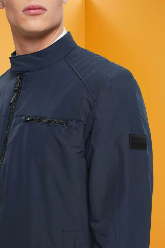 Jackets Coats Men Esprit WaterRepellent Ripstop Jacket Navy