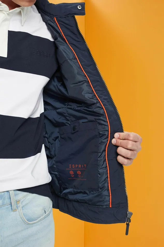 Jackets Coats Men Esprit WaterRepellent Ripstop Jacket Navy