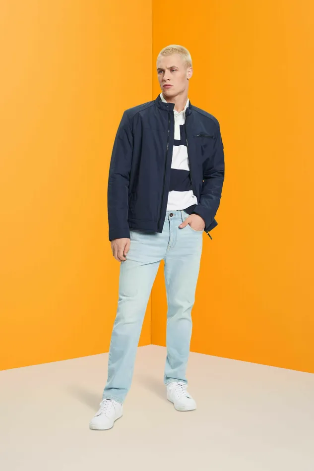 Jackets Coats Men Esprit WaterRepellent Ripstop Jacket Navy