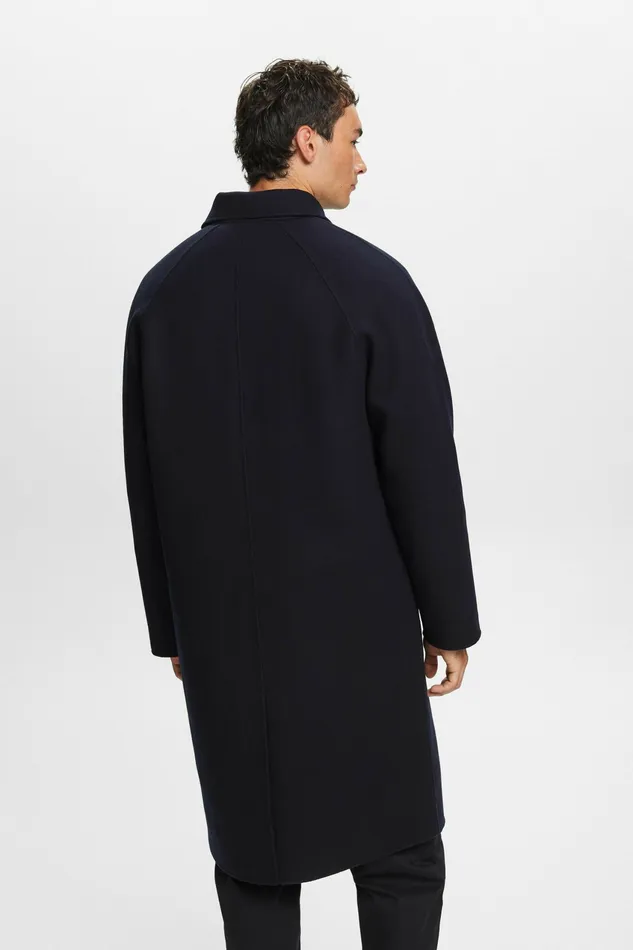 Jackets Coats Men Esprit Wool Mac Coat Navy