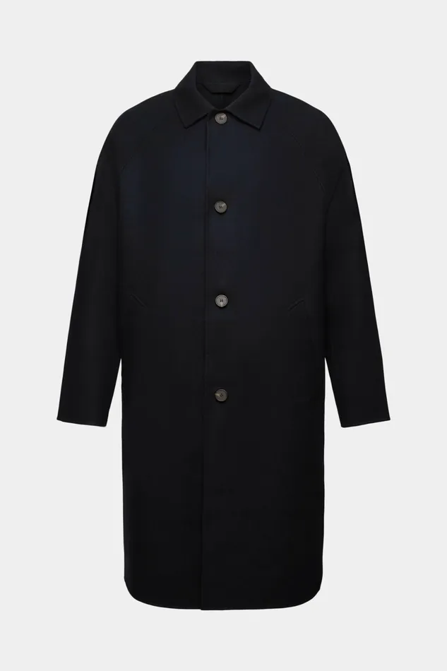 Jackets Coats Men Esprit Wool Mac Coat Navy