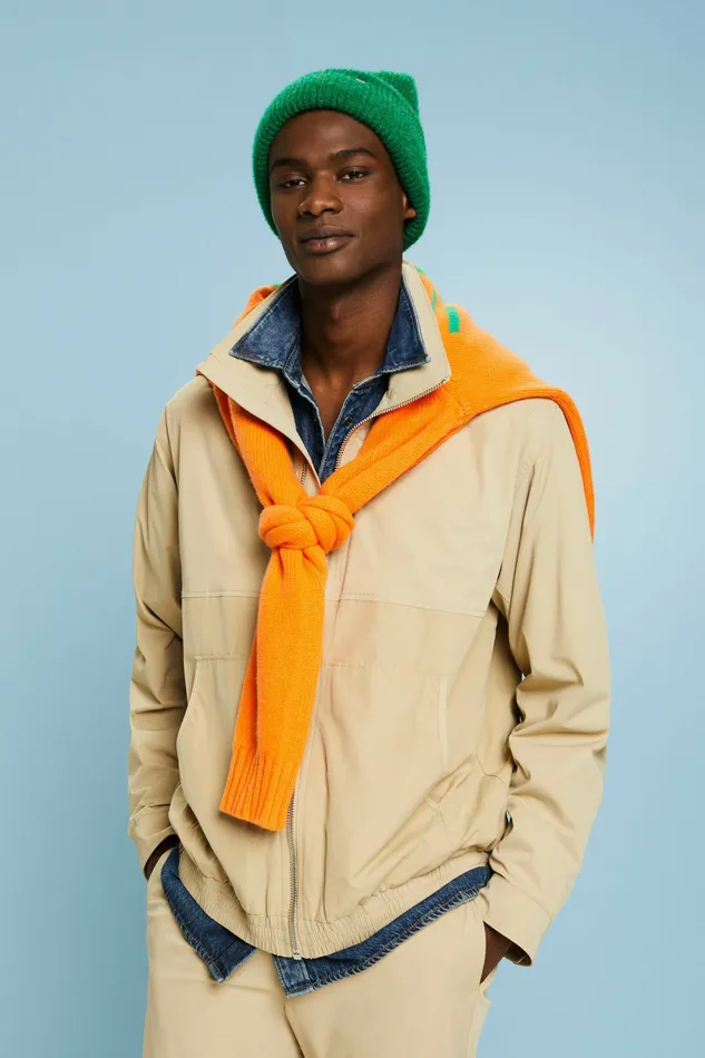 Jackets Coats Men Esprit ZipUp Windbreaker Jacket Sand