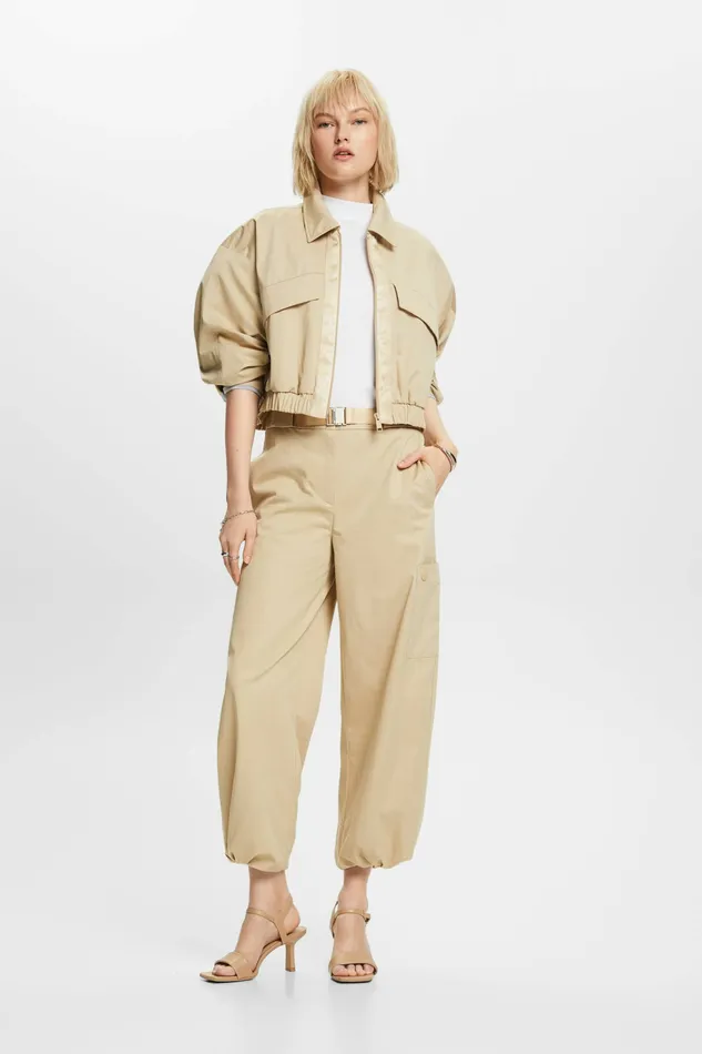 Jackets Coats Women Esprit Cotton Twill Jacket Sand