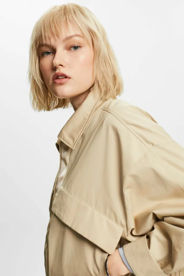 Jackets Coats Women Esprit Cotton Twill Jacket Sand