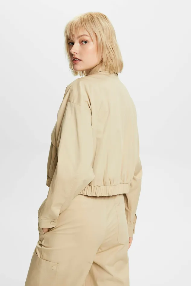 Jackets Coats Women Esprit Cotton Twill Jacket Sand