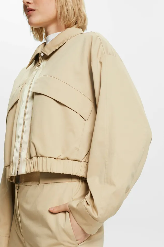 Jackets Coats Women Esprit Cotton Twill Jacket Sand