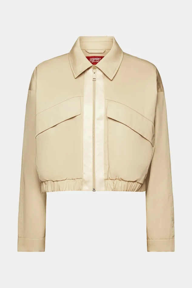 Jackets Coats Women Esprit Cotton Twill Jacket Sand