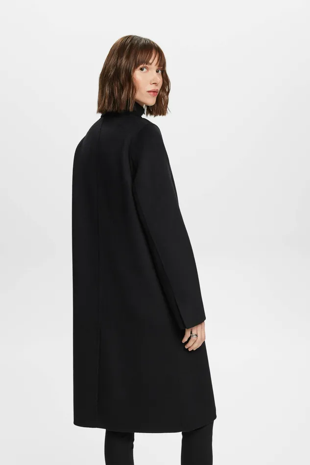 Jackets Coats Women Esprit DoubleBreasted WoolBlend Coat Black