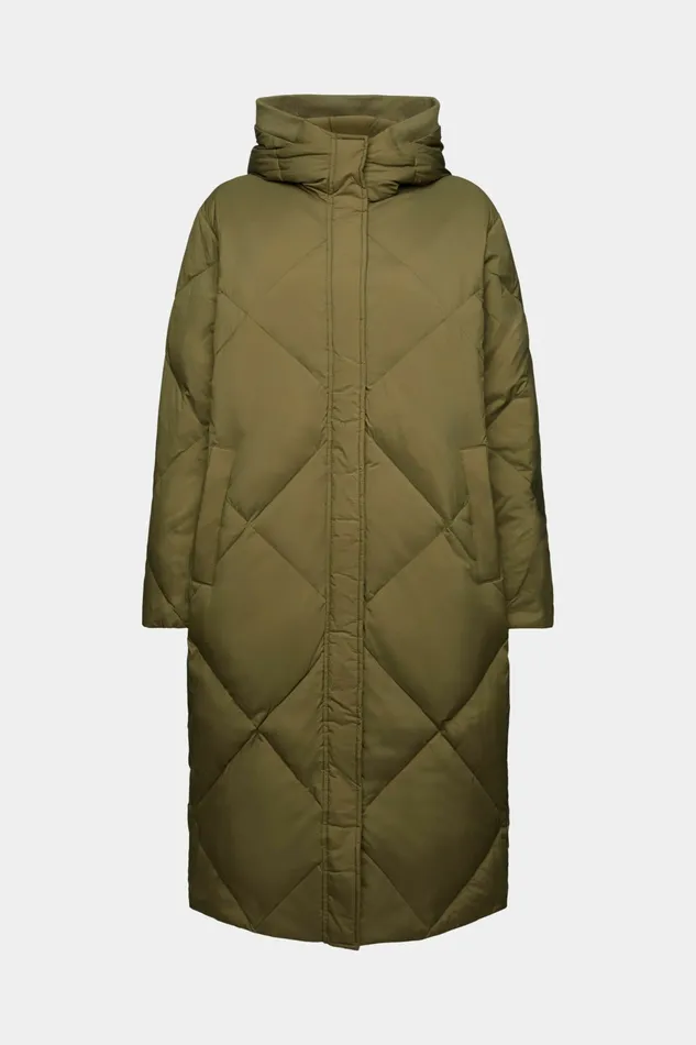 Jackets Coats Women Esprit Down Puffer Coat Khaki Green