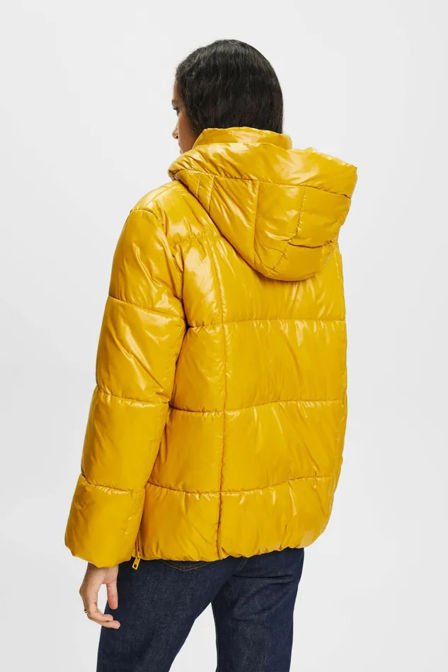 Jackets Coats Women Esprit Hooded Puffer Jacket Amber Yellow