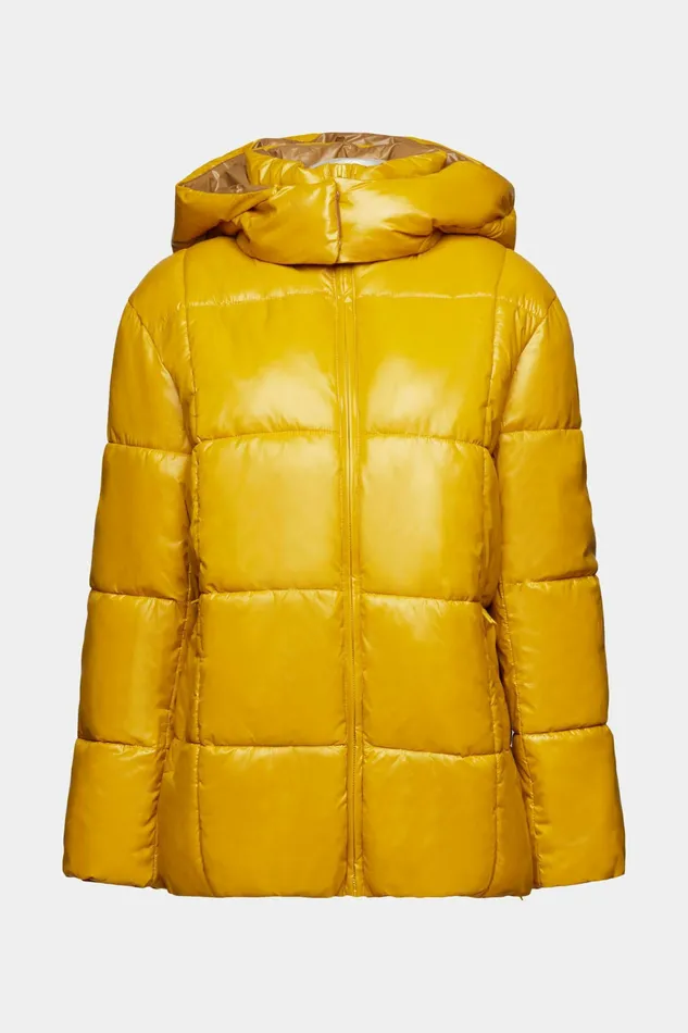 Jackets Coats Women Esprit Hooded Puffer Jacket Amber Yellow