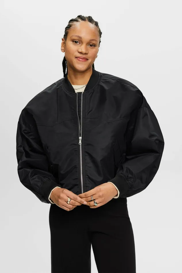 Jackets Coats Women Esprit Oversized Bomber Jacket Black