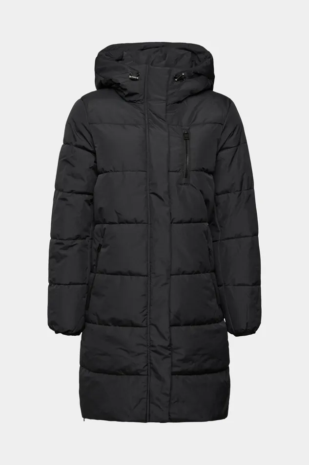 Jackets Coats Women Esprit Quilted Coat With Zip Pockets Black