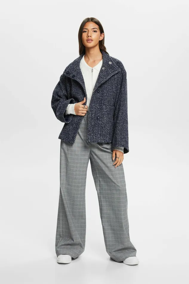 Jackets Coats Women Esprit Structured Woven Jacket Navy