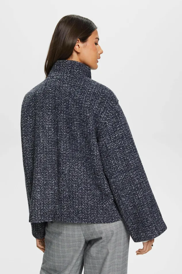 Jackets Coats Women Esprit Structured Woven Jacket Navy