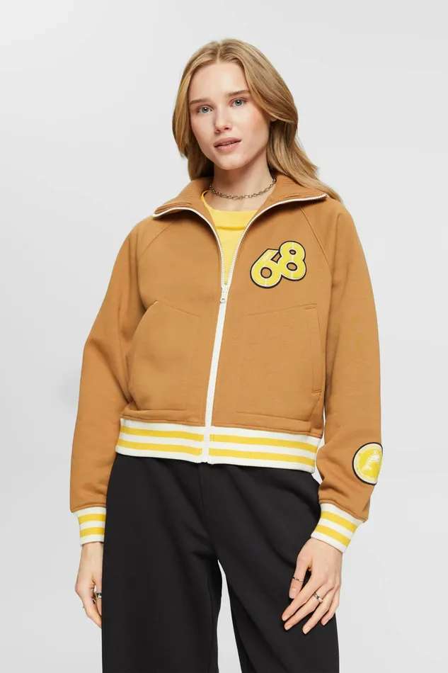 Jackets Coats Women Esprit Varsity Jacket Caramel