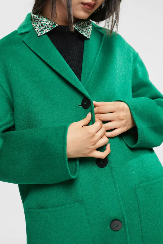 Jackets Coats Women Esprit Wool Blend Coat Emerald Green