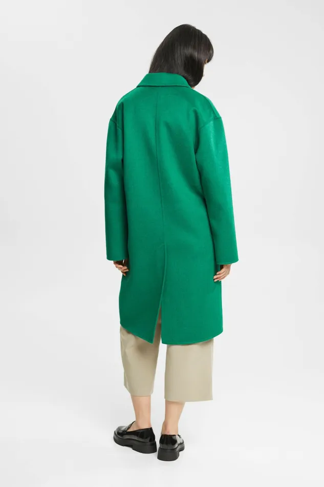 Jackets Coats Women Esprit Wool Blend Coat Emerald Green