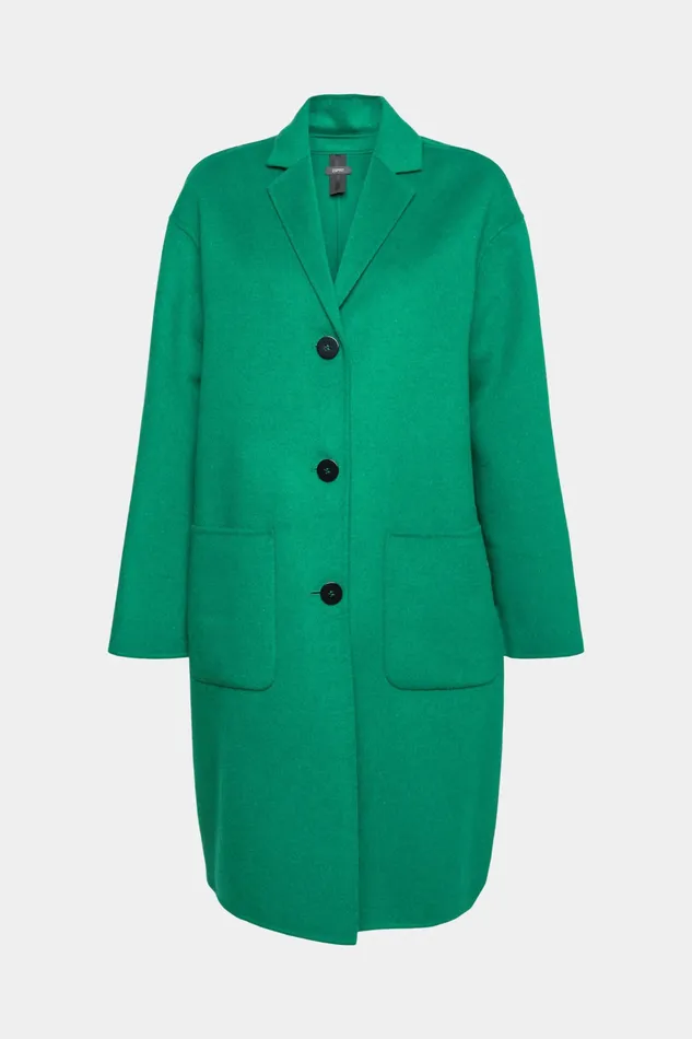 Jackets Coats Women Esprit Wool Blend Coat Emerald Green