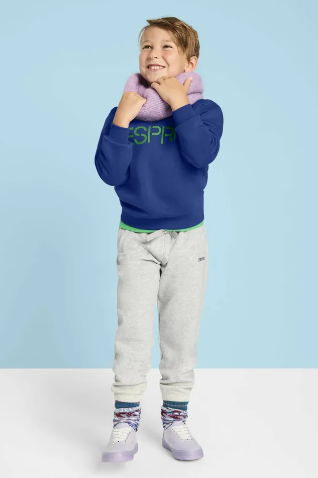 Joggers Kids Esprit CottonBlend Logo Sweatpants Light Grey