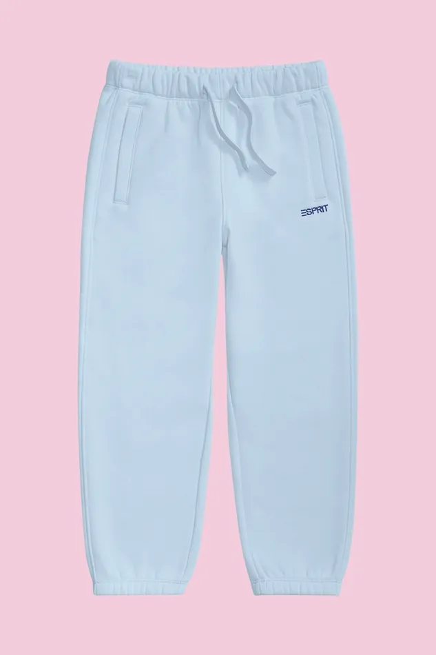 Joggers Kids Esprit CottonBlend Logo Sweatpants Pastel Blue
