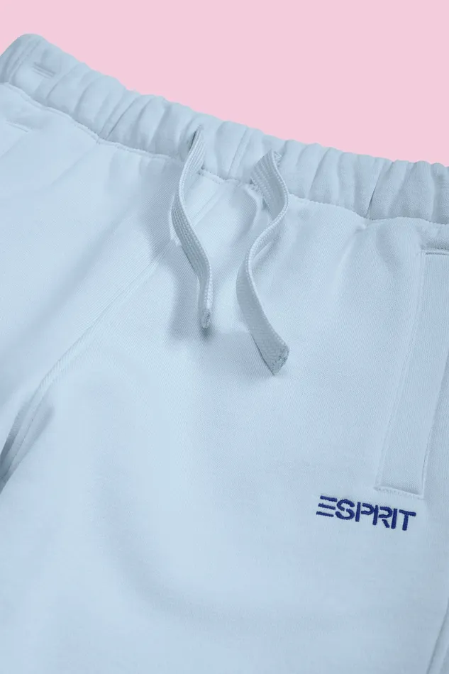 Joggers Kids Esprit CottonBlend Logo Sweatpants Pastel Blue