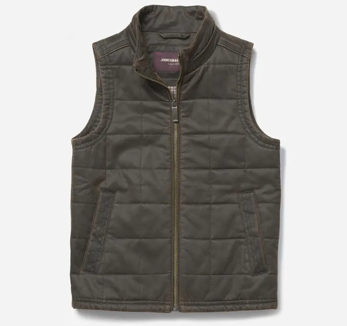 Johnston and Murphy Blazers and Vests Boys Boys Antiqued Cotton Vest Brown