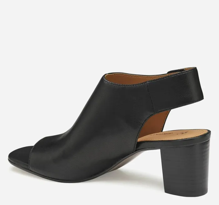 Johnston and Murphy Boots and Booties Women Evelyn OpenToe Bootie Black Glove Leather Johnston and Murphy Boots and Booties Women Evelyn OpenToe Bootie Black Glove Leather