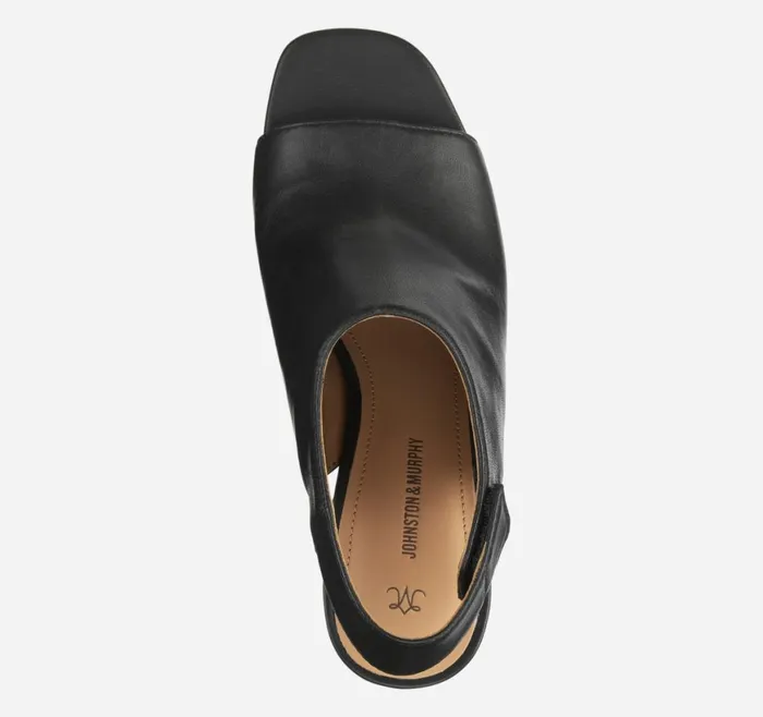 Johnston and Murphy Boots and Booties Women Evelyn OpenToe Bootie Black Glove Leather Johnston and Murphy Boots and Booties Women Evelyn OpenToe Bootie Black Glove Leather