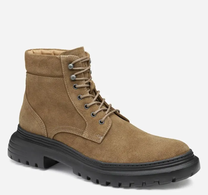 Johnston and Murphy Boots Men Kelton Plain Toe Boot Taupe Suede